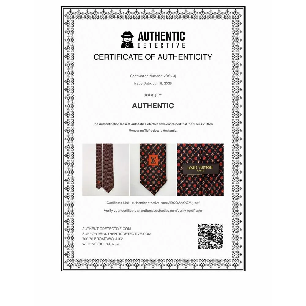 Louis Vuitton Monogram Pattern Tie